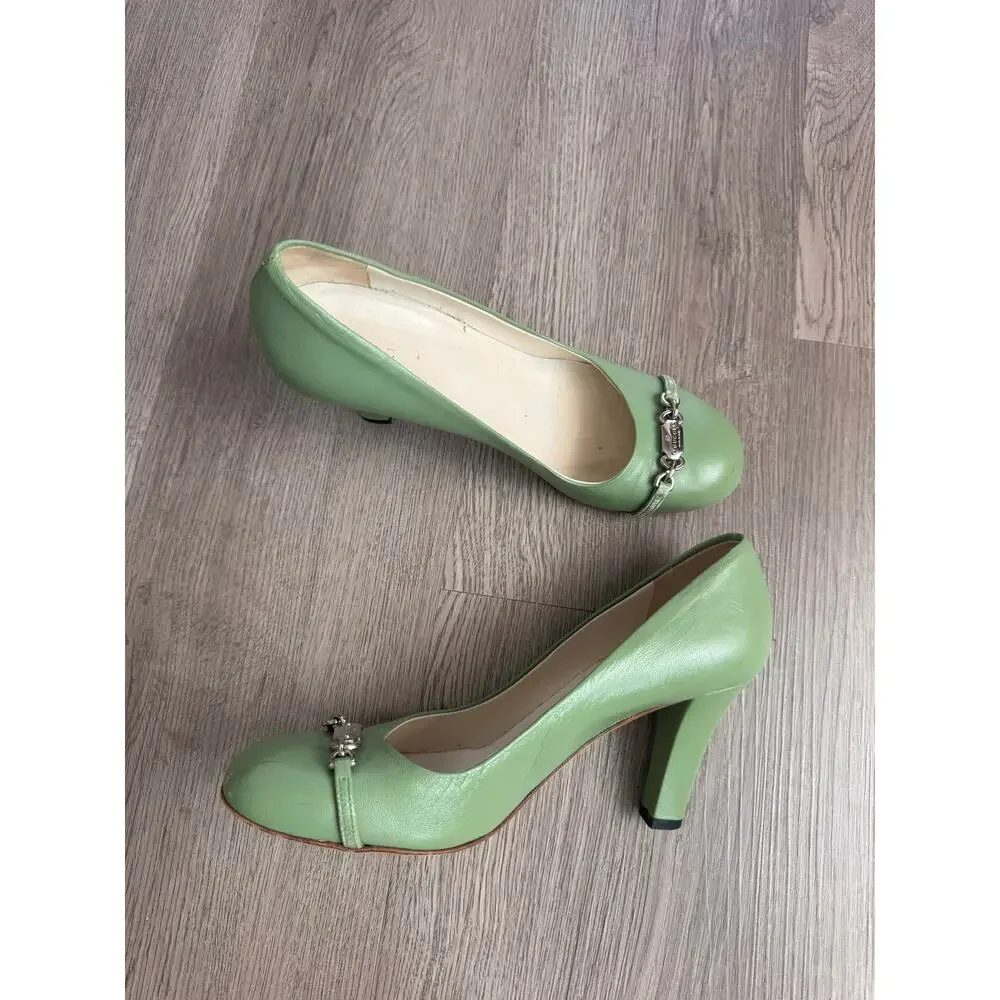 Green Gucci Horsebit Heels